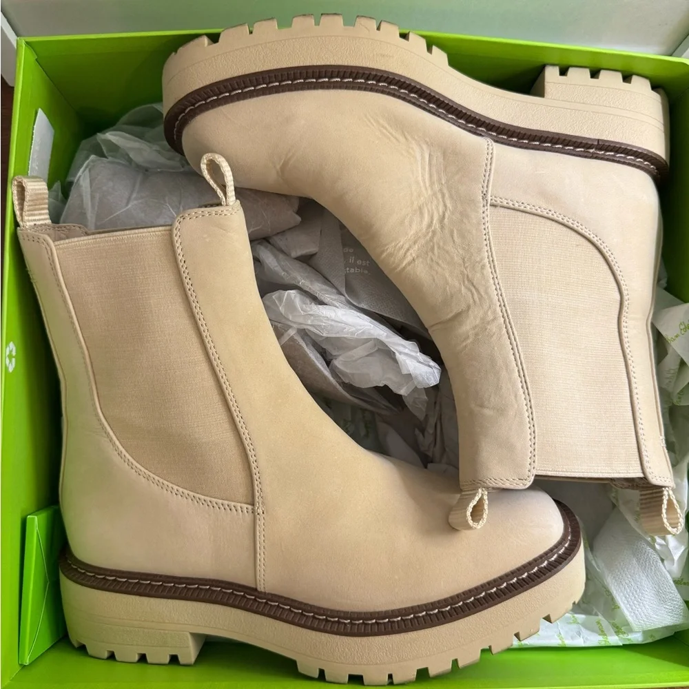 Sam Edelman Laguna Banana Cream Suede Chelsea Ankle Boots with Lug Sole Sz. 6.5 - Picture 10 of 10